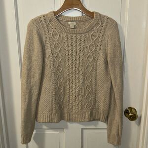 {J. Crew} Merino Wool Cable Knit Sweater